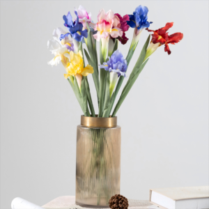 การจัดดอกไม้ไอริสทำมือทำจากผ้าซาตินเทียมแบบไอริชสำหรับงานแต่งงานงานปาร์ตี้และของตกแต่งโต๊ะ - Product Image 4