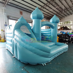 Château gonflable commercial pour enfants, avec toboggan, bleu, pour fêtes en plein air - Product Image 4