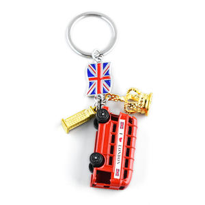 Nuevo diseño hermoso llavero con forma de coche de metal de Londres con regalo promocional llavero de metal de recuerdo - Product Image 6