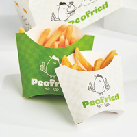 Boîte d'emballage en carton pour frites, poulet frit, ailes BBQ, burgers et chips avec fenêtre, pliable, rectangulaire, pour vente à emporter
