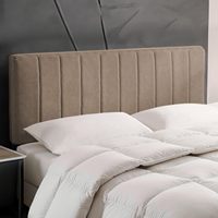 Tête de lit moderne rembourrée et à panneaux |   Lit avec cadre en tissu/bois, revêtement en cuir, anti-taches, amovible, panneau en aggloméré