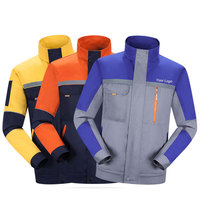 Uniforme Transpirable de Algodón de Dos Tonos para Construcción, Taller, Reparación de Maquinaria, Mecánicos de Automóviles, Ingenieros, Conjunto de Ropa de Trabajo con Bloques de Color