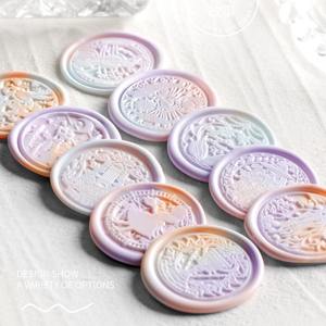 Sceaux de cire à cacheter Suidis, 3 cm, ronds en cuivre, décoratifs pour enveloppes - Product Image 3