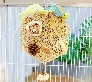 Hot Selling Milieuvriendelijk Hangende Vogel Papegaai Kauwspeelgoed Opvallend Geweven Wijnstok Mat Muur Foerageer Parkieten Zeegras Diverse Speelgoed - Product Image 4