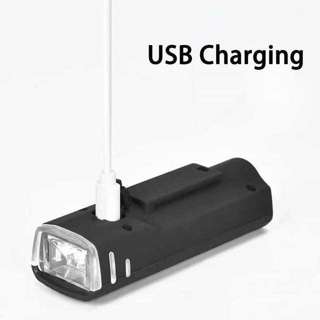 USB Rechargeable Front Bike Light for Mountain Bikes. LED Flashlight, Ideal for Night Riding.