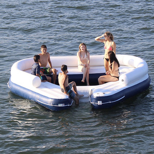 <b>Inflatable</b> Pool Float Lounge Raft Sofa with Cylindrical Cushions Beach Lake Water Mattress for Summer Party - Product Image 3