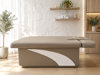 Table de massage électrique design moderne avec cadre en bois et éponge haute densité pour salon de beauté et spa