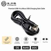 Kabel Data Micro USB 5V 2A Pengisian Cepat 1m dengan Pelindung PVC dan Jalinan Kawat untuk Sinkronisasi Ponsel