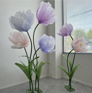 Set de Flores Decorativas para Eventos, Tulipanes Gigantes Artificiales de Organza para Decoración de Interiores, Bodas, Fiestas, Pascua, Día de la Madre - Product Image 2