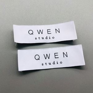 High Quality Custom Made Customer <b>Name</b> Logo Heat Cut Sew on Fabric Woven Neck <b>Labels</b> for T-shirts - Product Image 2