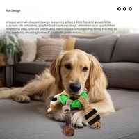 Jouet sonore pour chien en peluche durable, motif renard, à dents sphériques, résistant aux morsures, pour lutter contre l'ennui