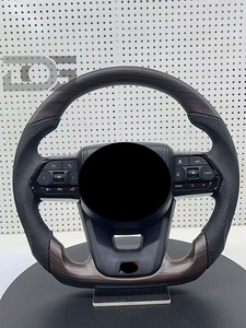 Volant pour Toyota RAV4 2013-2018, Corolla 2014-2019, <span class=keywords><strong>Scion</strong></span> <span class=keywords><strong>IM</strong></span> 2016, cuir perforé, poignée en bois, accessoires intérieurs - Product Image 1