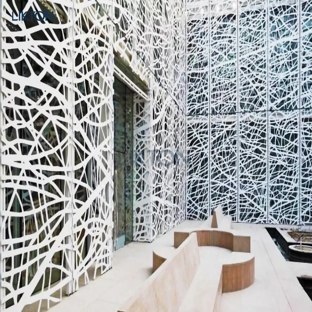 Декоративная декоративная настенная перфорированная фасадная панель, алюминиевая Лазерная резная панель для экстерьера