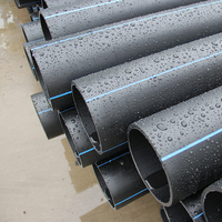Tuyau PE100 HDPE haute pression 20-1000 mm, résistant à la corrosion, en polyéthylène pour l'alimentation en eau industrielle, personnalisé selon la norme GB