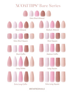 ปลายเล็บปลอม XCOATTIPS แบบสั้นทรงโลงศพ สีนู้ดธรรมชาติ 160 ชิ้น ขายส่ง เจลนิ่ม X พรีเมียม กดติดง่าย อุปกรณ์ทำเล็บปลอม - Product Image 5