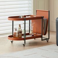 Table d'appoint de luxe industrielle haut de gamme en acier convertible, table basse mobile pour salon, console de rangement multi-niveaux