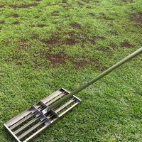 Niveleur de pelouse en acier inoxydable pour le golf, râteau de jardin, outils verts, râteau de nivellement de la pelouse pour le sable et le gravier