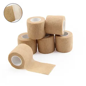 Bulk Groothandel Custom Logo Afdrukken Medische Levert Non Woven Gemakkelijk Tear Zelfklevende Dierenarts Wrap Samenhangende Elastische Bandage