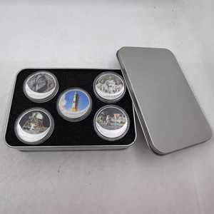 Moneda Conmemorativa de la Aeronáutica Espacial, Recuerdo del Apolo, Aterrizaje Lunar, Astronauta, Moneda de Plata Metálica en Venta - Product Image 3