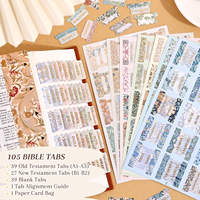 Onglets de Bible à thème jardin, imprimés et plastifiés, pré-imprimés avec règle d'alignement, faciles à appliquer et à organiser
