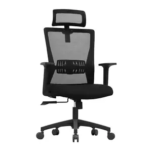 Chaise de bureau ergonomique à dossier haut pour patron de direction, bureau d'ordinateur pivotant en maille Chaise blanche