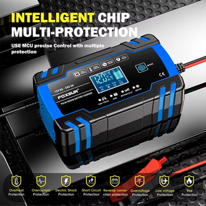 เครื่องชาร์จแบตเตอรี่รถยนต์ <span class=keywords><strong>FOXSUR</strong></span> FBC122408D Smart 12V 8A 24V 4A พร้อมเครื่องทดสอบแรงดันไฟฟ้า - Product Image 4