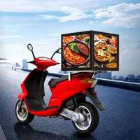 Boîte LED publicitaire personnalisée en couleur pour livraison de repas à emporter, écran LED pour moto, boîte de livraison alimentaire avec affichage LED
