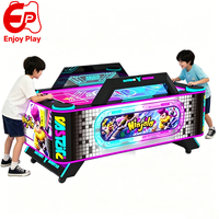 Machine de jeu d'arcade Air Hockey LED Lucky, structure entièrement métallique, fonctionnement sans fil, interface anglaise, garantie qualité de 24 mois