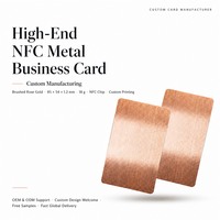 Carte de visite en métal NFC NTAG216 en acier inoxydable 304 personnalisée avec finition brossée pour le partage de contact et le contrôle d'accès