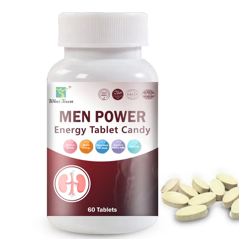 Tablet Power Pria Energy Candy Kapsul OEM Natural Peru Black Maca Suplemen Makanan Booster Herbal Pills untuk Pria
