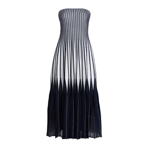 Nuovo abito <span class=keywords><strong>Midi</strong></span> plissettato plissettato Vintage Vintage senza spalline da notte - Product Image 5