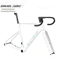 Cadre de vélo de route SUNREMO T1000 en carbone pour gravel, 700x50C, frein à disque, patte de dérailleur UDH, boîtier de pédalier fileté T47, Endurance