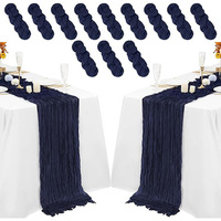 Chemin de Table en Gaze Vert Sauge 10 Pi Épais Rustique, Nappe Bohème 120 Pouces pour Mariage Nuptial