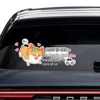 Autocollants de voiture amusants en PVC transparent, imperméables et anti-rayures, style dessin animé chat et chien, personnalisables, commande sur mesure non acceptée