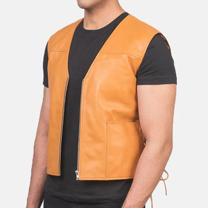 Latest Design Best Quality Winter <b>Men</b> <b>Leather</b> <b>Vest</b> Windproof Eco-Friendly Outdoor Activities Wholesale Price Custom Colors - Product Image 2