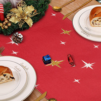 Chemin de table de Noël rouge Jésus Sainte Nuit Kogiya Berger Décoration d'hiver pour les fêtes de Noël Chemins de table pour la maison et les fêtes