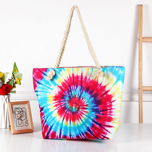 <span class=keywords><strong>Sac</strong></span> <span class=keywords><strong>de</strong></span> <span class=keywords><strong>plage</strong></span> en toile arc-en-ciel pour femmes, fourre-tout <span class=keywords><strong>Tie</strong></span> <span class=keywords><strong>Dye</strong></span>, vente en gros - Product Image 3