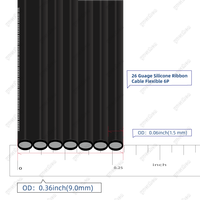 Câble plat en silicone Yuezhen noir, en cuivre étamé torsadé, 7P 26 AWG 600V, souple, en caoutchouc, fils parallèles