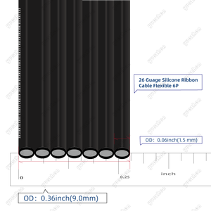 يويتشن أسود مجدولة النحاس المعلب 7P 26 AWG سيليكون شقة الشريط كابل مرن لينة المطاط سلك متوازي - Product Image 2