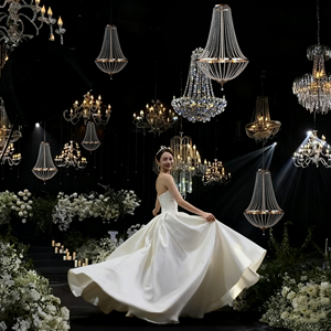 Sang trọng sự kiện bên mặt dây đèn trần pha lê hội trường trung tâm trang trí đèn chùm đèn cho đám cưới - Product Image 3