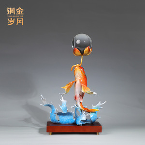 Adorno de Pez Koi de Latón para Decoración de Sala de Estar, Estilo Feng Shui, Regalo de Año Nuevo Chino, de Copper Art Workshop - Product Image 5