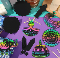 Kit d'Artisanat en Papier Décoratif pour Fête de Diwali : Guirlandes, Bannières, Drapeaux et Ornements à Suspendre pour la Maison, la Chambre, la Cheminée et les Portes