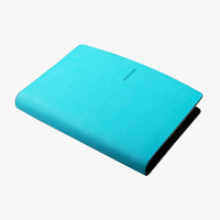 Carnet A4 en cuir texturé imitation dents de brosse, bleu aquatique, à feuilles mobiles, pour bureau et affaires, importé