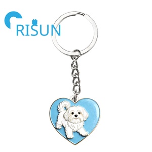 พวงกุญแจโลหะเคลือบสีแบบกำหนดเองขายส่ง ลายน่ารัก ลาซา อพโซ ชิทซู ปอร์ตูเกส วอเตอร์ ด็อก ชิทซู - Product Image 3