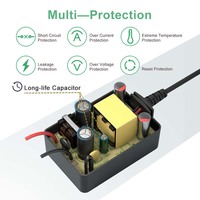 Transformateur mural AC/DC 24W 24V 1A avec prise américaine, certification de sécurité complète pour la maison intelligente et les mini-appareils