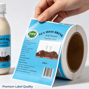 Wholesale High Grade Coated <b>Paper</b> <b>Roll</b> Labels Vivid Print <b>Blue</b> Food Grade Adhesive Stickers For Healthy Drink Bottle Product - Product Image 2