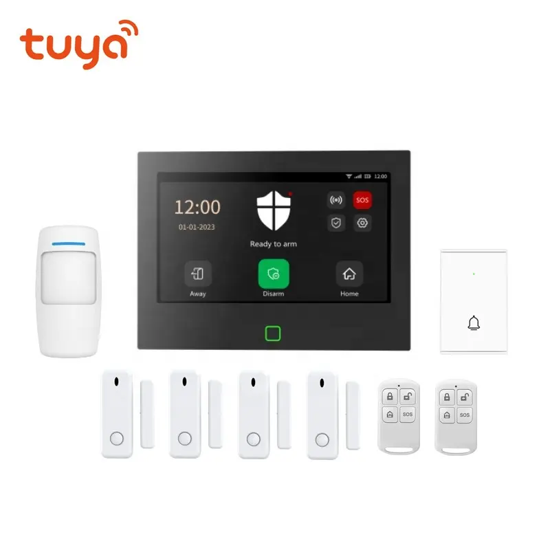 Tuya Smart 4G WiFi Tuya Wireless 7-inch IPS Full-Color Display Screen Burglar Alarm Smart Home Security Alarm System