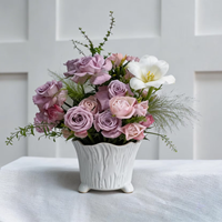 Vase en céramique de style INS, simple, moderne et rustique, pour plantes et fleurs, idéal pour la décoration de la maison, du bureau et du salon