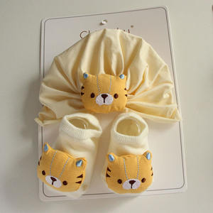 Bébé Printemps et D'été Mince Chapeau avec Chaussettes Ensemble 0-12 <span class=keywords><strong>mois</strong></span> Nouveau-Né Populaire Style Indien de Bande Dessinée Chapeau Mignon Turban Chaussettes Groupe Garçons - Product Image 4