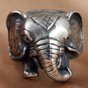 <b>Elephant</b> Animal Ring Tibetan Silver Men's Jewelry <b>Gift</b> Geometric Design 213047 - Product Image 1